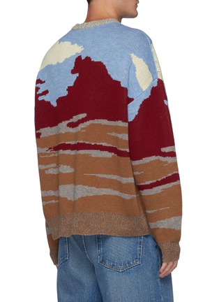Back View - Click To Enlarge - ACNE STUDIOS - Krover Lambswool Crew Neck Golf Course Jacquard Jumper