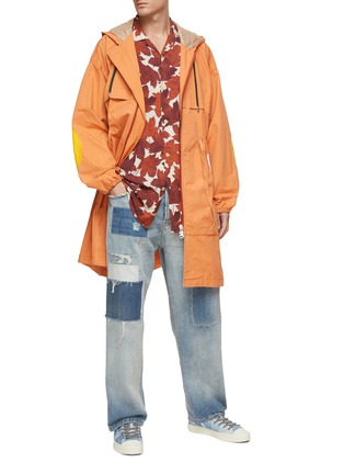 Figure View - Click To Enlarge - ACNE STUDIOS - Contrast Elbow Patch Hooded Oversize Cotton Parka