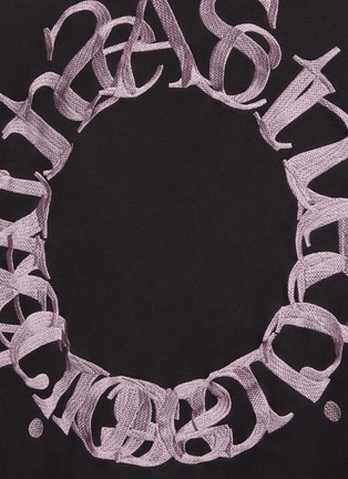  - ACNE STUDIOS - Circle Black Logo Embroidery Cotton Crewneck Sweatshirt