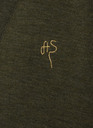  - ACNE STUDIOS - Logo Embroidery Wool Blend Cardigan