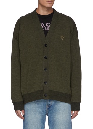 Main View - Click To Enlarge - ACNE STUDIOS - Logo Embroidery Wool Blend Cardigan