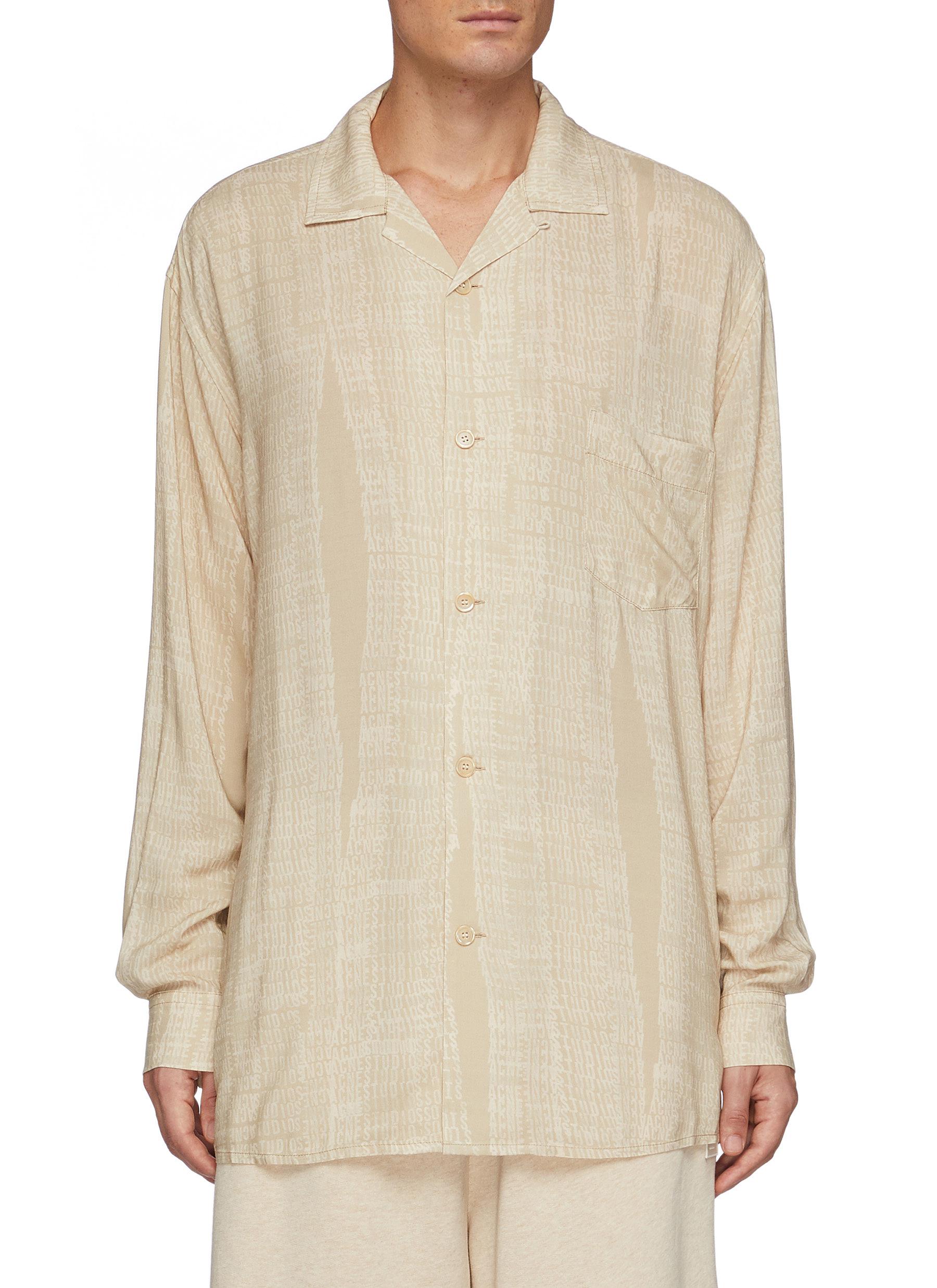 Acne Studios Logo Print Button Down Shirt Men Lane Crawford