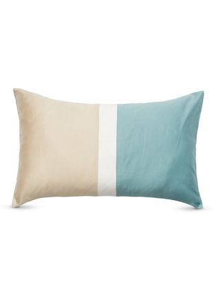 Main View - Click To Enlarge - FRETTE - Bold Boudoir Pillowcase – Savage Beige/Turquoise