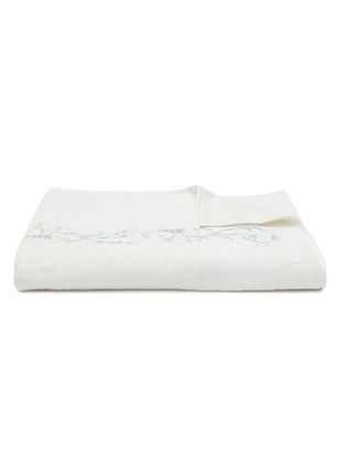 Main View - Click To Enlarge - FRETTE - Tracery Embroidery Bath Sheet — Savage Beige & Turquoise