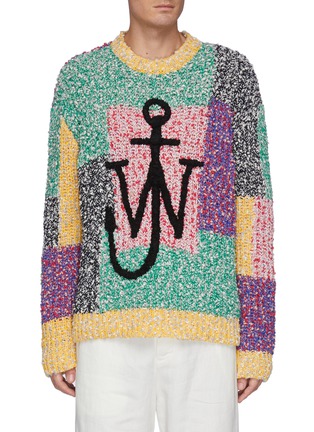 Main View - Click To Enlarge - JW ANDERSON - Anchor logo patchwork sweater