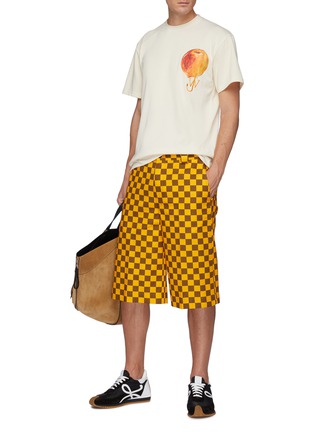Figure View - Click To Enlarge - JW ANDERSON - Peach anchor logo print T-shirt