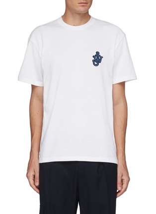 Main View - Click To Enlarge - JW ANDERSON - Neon anchor logo patch T-shirt