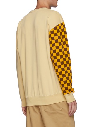 Back View - Click To Enlarge - JW ANDERSON - Single Racing Chequered Sleeve Logo Sweatshirt