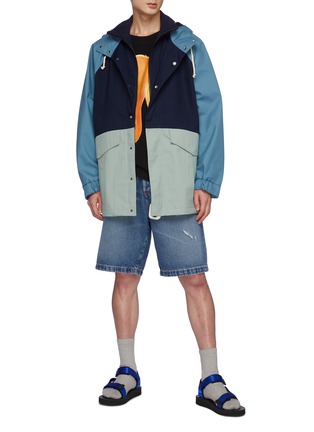 Figure View - Click To Enlarge - JW ANDERSON - Ring Puller Coolourblock Cotton Parka