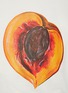  - JW ANDERSON - Peach Illustration Print Oversized Cotton Drawstring Hoodie