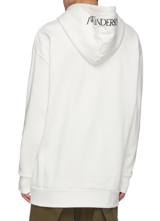 Back View - Click To Enlarge - JW ANDERSON - Peach Illustration Print Oversized Cotton Drawstring Hoodie