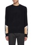 Main View - Click To Enlarge - NEIL BARRETT - Tri Coloured Modernist Thunderbolt Cashmere Wool Blend Knit Sweater