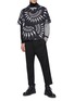 Figure View - Click To Enlarge - NEIL BARRETT - Asymmetric Colour Blocking Wool Knit Turtleneck Sweater