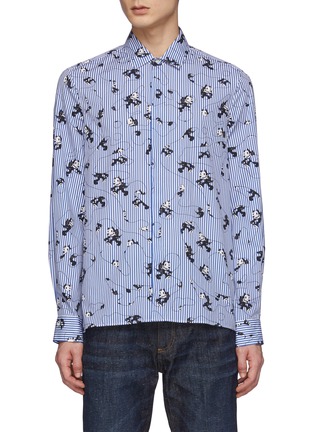Main View - Click To Enlarge - NEIL BARRETT - Felix The Cat' Camouflage Print Striped Shirt