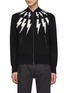 Main View - Click To Enlarge - NEIL BARRETT - Thunderbolt Double Face Wool Blend Knit Bomber Jacket