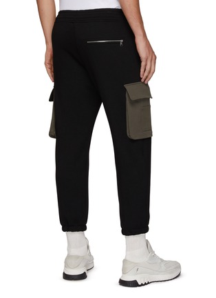 Back View - Click To Enlarge - NEIL BARRETT - SKINNY LOW RISE CARGO POCKETS DOUBLE BONDED SWEATPANTS