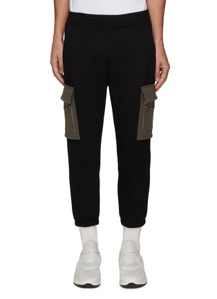 Main View - Click To Enlarge - NEIL BARRETT - SKINNY LOW RISE CARGO POCKETS DOUBLE BONDED SWEATPANTS