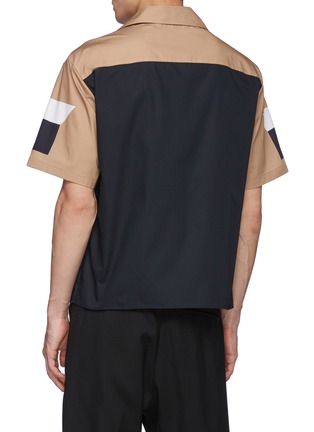 Back View - Click To Enlarge - NEIL BARRETT - Cubist Print Cotton Short Sleeved Shirt