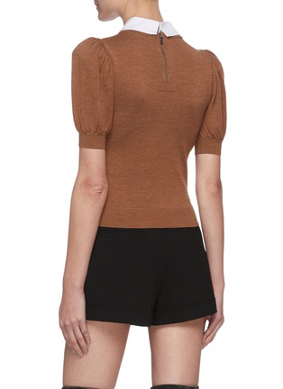 Back View - Click To Enlarge - ALICE & OLIVIA - 'Chase' puff sleeve detachable collar knit top