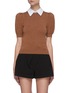 Main View - Click To Enlarge - ALICE & OLIVIA - 'Chase' puff sleeve detachable collar knit top