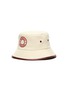 Main View - Click To Enlarge - BURBERRY - Leather Trim Logo Canvas Bucket Hat