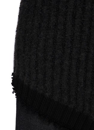  - THE ROW - Centre Slit Cap Sleeved Mock Neck Cotton Blend Ribbed Knit Top