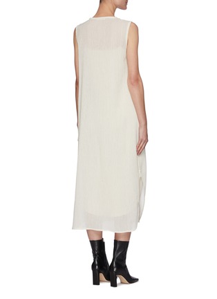 Back View - Click To Enlarge - THE ROW - Sleeveless Crewneck Cotton Blend Midi Dress