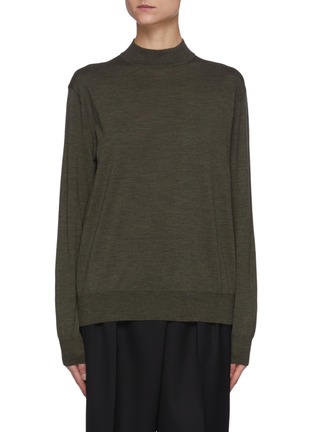 Main View - Click To Enlarge - THE ROW - Long Sleeved Mock Neck Merino Wool Knit Top