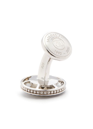 Detail View - Click To Enlarge - TATEOSSIAN - Button embellished rhodium cufflinks