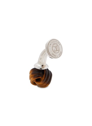 Detail View - Click To Enlarge - TATEOSSIAN - Carved tiger eye knot cufflinks