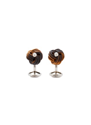 Main View - Click To Enlarge - TATEOSSIAN - Carved tiger eye knot cufflinks