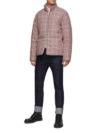 Figure View - Click To Enlarge - THOM BROWNE  - FUNNEL NECK ZIP UP DOWN JACKET
