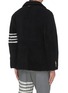 Back View - Click To Enlarge - THOM BROWNE  - UNCONSTRUCTED 4 BAR CLASSIC DYE SHEARLING PEACOAT