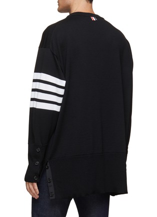 Back View - Click To Enlarge - THOM BROWNE - ELONGATED FOUR BAR FINE MERINO WOOL JUMPER