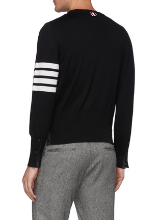Back View - Click To Enlarge - THOM BROWNE - Mr. Thom Intarsia Merino Wool Sweater