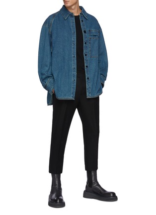 Figure View - Click To Enlarge - WOOYOUNGMI - Patch Pocket Medium Wash Denim Shirt