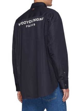 Back View - Click To Enlarge - WOOYOUNGMI - Patch Pocket Logo Print Cotton Shirt