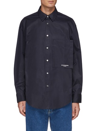 Main View - Click To Enlarge - WOOYOUNGMI - Patch Pocket Logo Print Cotton Shirt