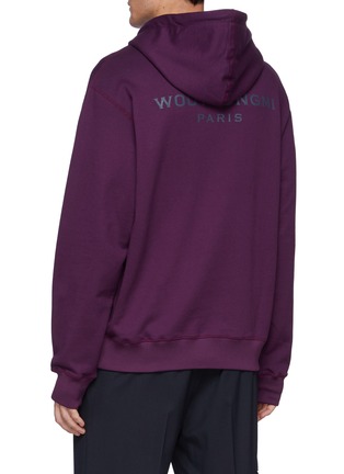 Back View - Click To Enlarge - WOOYOUNGMI - Logo Cotton Drawstring Hoodie