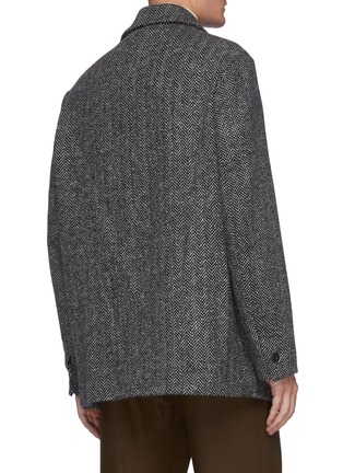 Back View - Click To Enlarge - BARENA - 'Maraldo' Notch Lapel Wool Blend Oversize Blazer