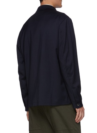 Back View - Click To Enlarge - BARENA - 'Rocheo' Patch Pocket Virgin Wool Blend Shirt Jacket