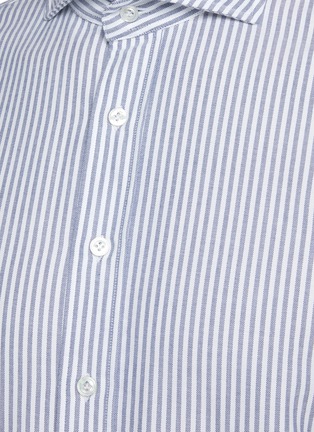  - LARDINI - Spread Collar Striped Cotton Shirt