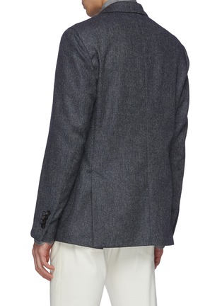 Back View - Click To Enlarge - LARDINI - Patch Pocket Single Breasted Wool Blazer