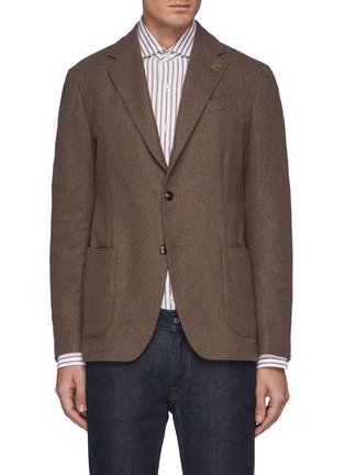 Main View - Click To Enlarge - LARDINI - Cashmere Recycled Wool Blend Unlined Single Breasted Blazer