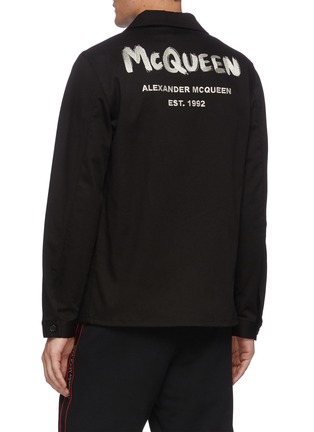 Back View - Click To Enlarge - ALEXANDER MCQUEEN - Contrast Graffiti Logo Embroidered Denim Jacket