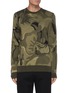 Main View - Click To Enlarge - ALEXANDER MCQUEEN - Camouflage Skull Jacquard Wool Blend Sweater