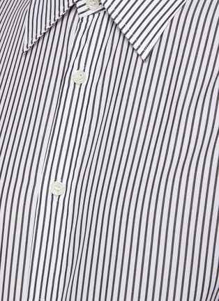  - ALEXANDER MCQUEEN - Contrast Shoulder Cutout Striped Cotton Shirt