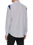 Back View - Click To Enlarge - ALEXANDER MCQUEEN - Contrast Shoulder Cutout Striped Cotton Shirt