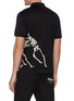 Back View - Click To Enlarge - ALEXANDER MCQUEEN - Dancing Skeleton Print Cotton Polo Shirt