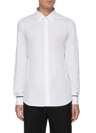 Main View - Click To Enlarge - ALEXANDER MCQUEEN - Contrast Trim Cotton Poplin Shirt